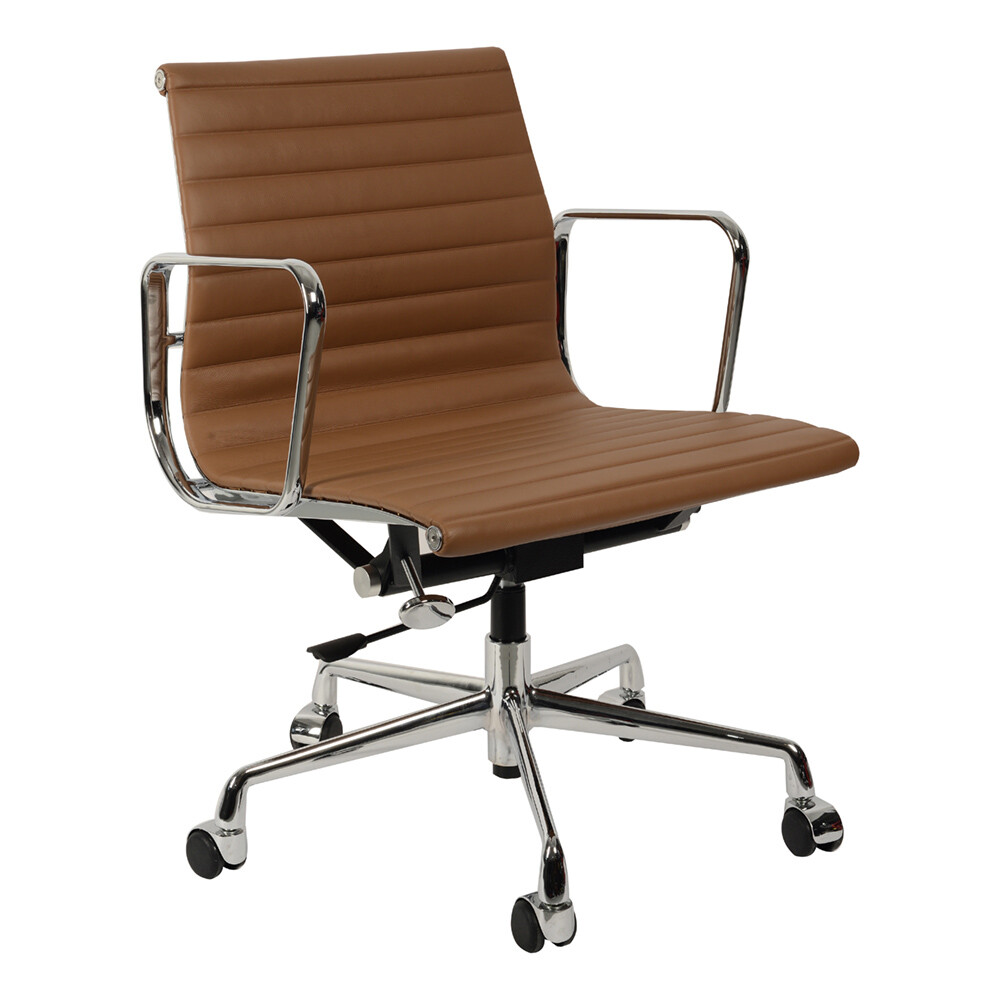 Кресло Eames Style коричневая кожа