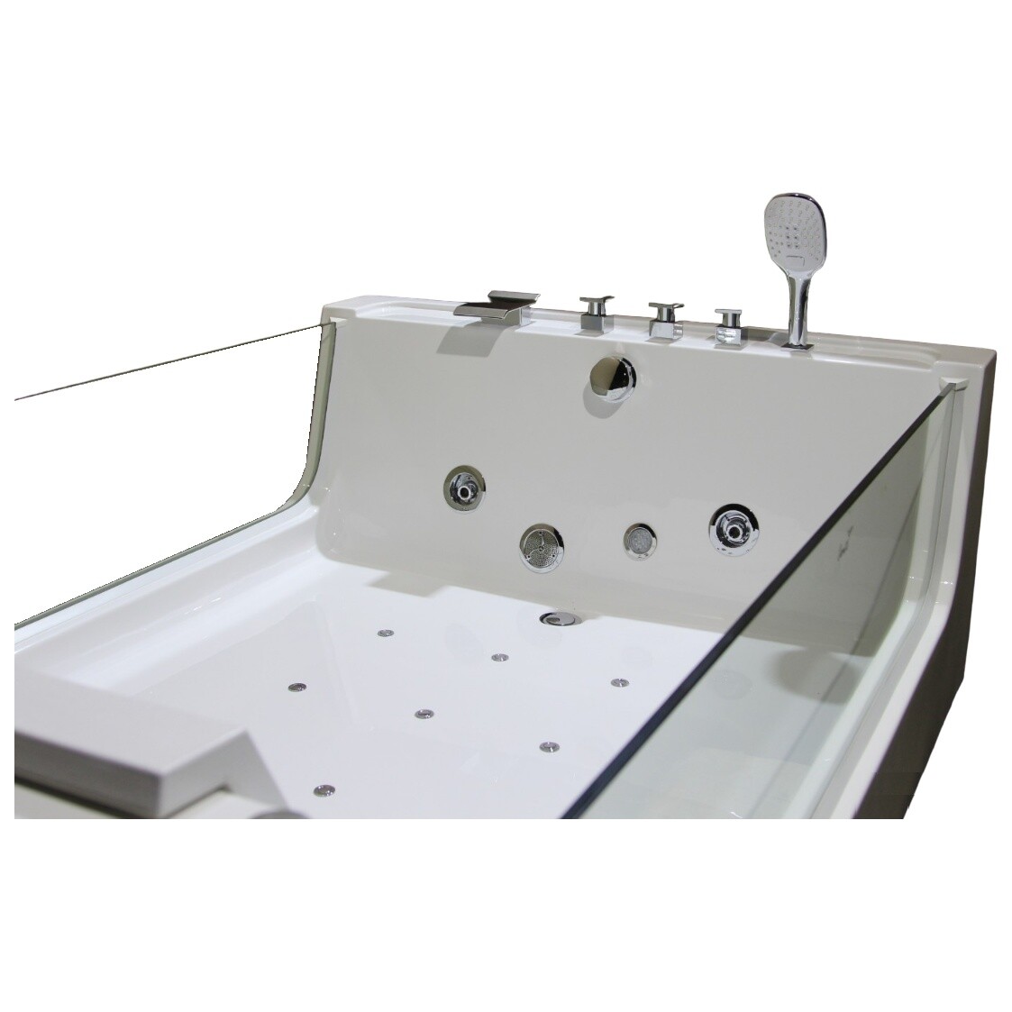 Ванна акриловая гидромассажная со смесителем и пультом прямоугольная белая Cerutti SPA C-454 - изображение 6