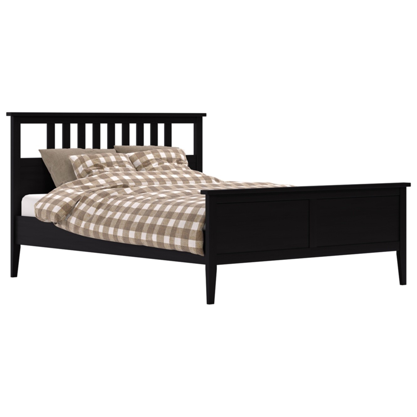 Кровать двуспальная деревянная 160х200 см черная &quot;Мира&quot;