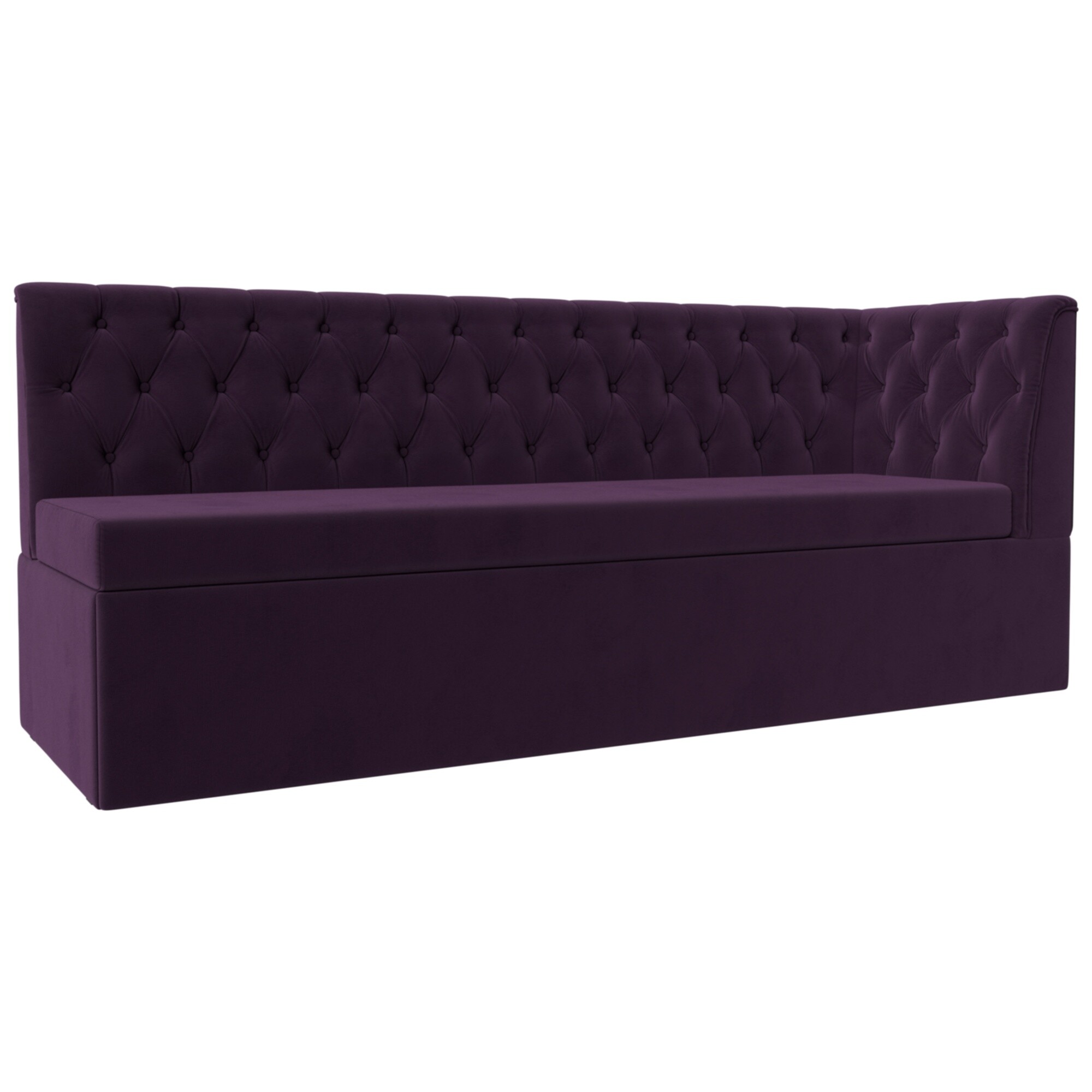 Кухонный диван с углом велюр фиолетовый &quot;Маркиз&quot;