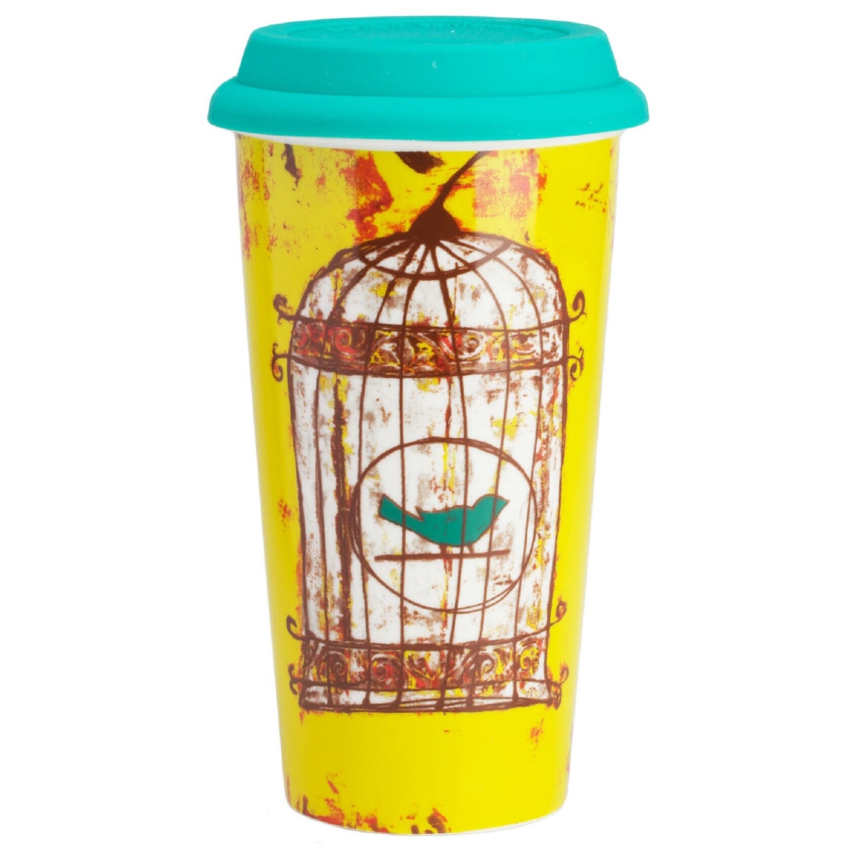 Термостакан с силиконовой крышкой Bird in Cage