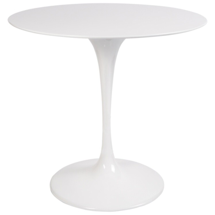 Обеденный стол круглый белый глянцевый 80 см Eero Saarinen Style Tulip Table