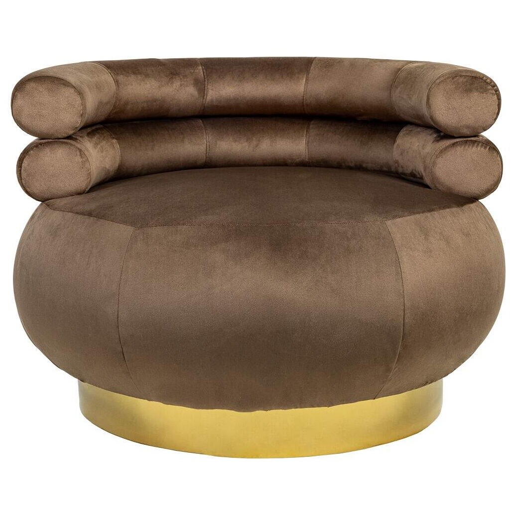 Кресло круглое мягкое коричневое Round BA01-M100-22
