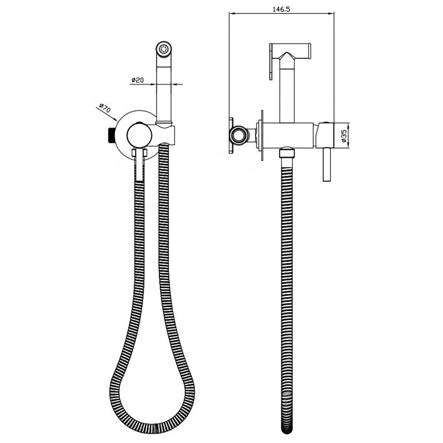 Гигиенический душ со смесителем черный Milacio Ultra MCU.850.MB - изображение 4