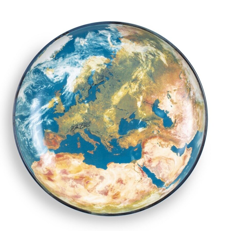 Блюдо фарфоровое 32 см голубое Cosmic Diner Earth Europe