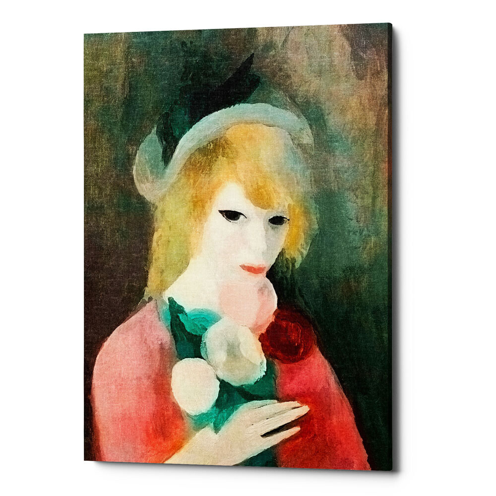 Картина на холсте 50х75 см разноцветная &quot;Девушка в шляпе&quot;