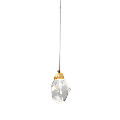Подвесной светодиодный светильник прозрачный, золотой Crystal rock MD-020B-1 gold