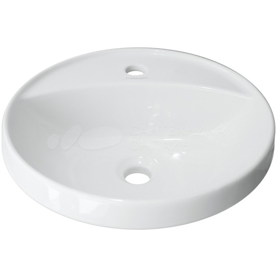 Раковина встраиваемая фарфоровая круглая 43 см белая Sanita Art Inside ART43SLWB01I - изображение 4