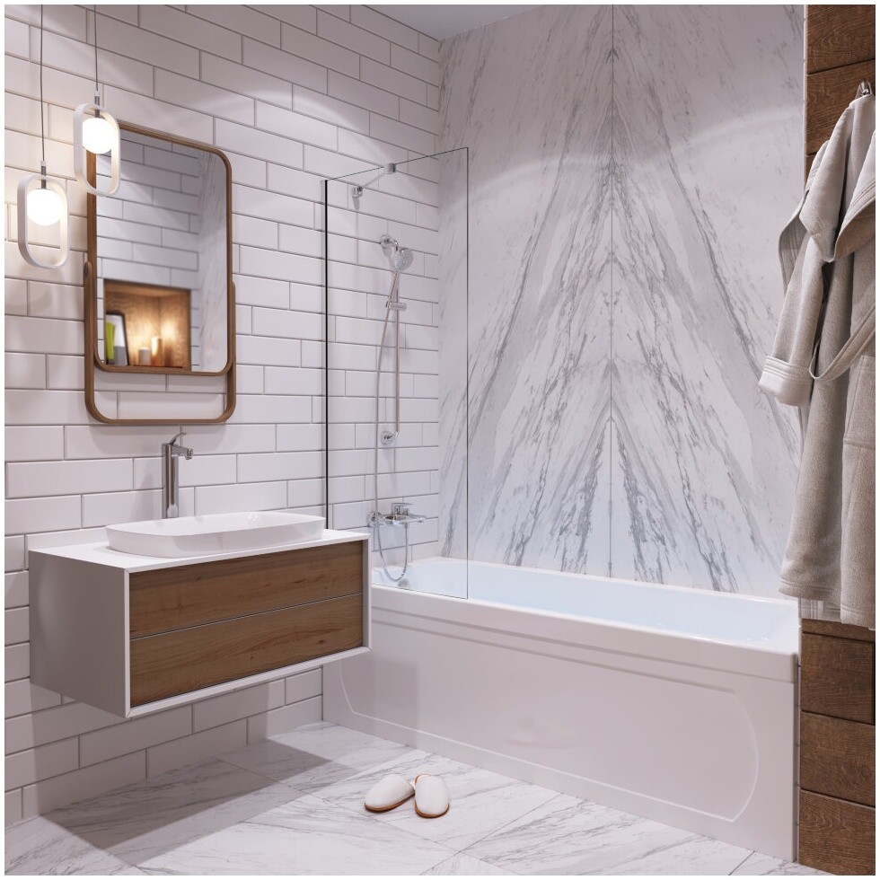 Ванна акриловая 120х70 см белая 1ACReal Gamma Щ0000028714 - изображение 5