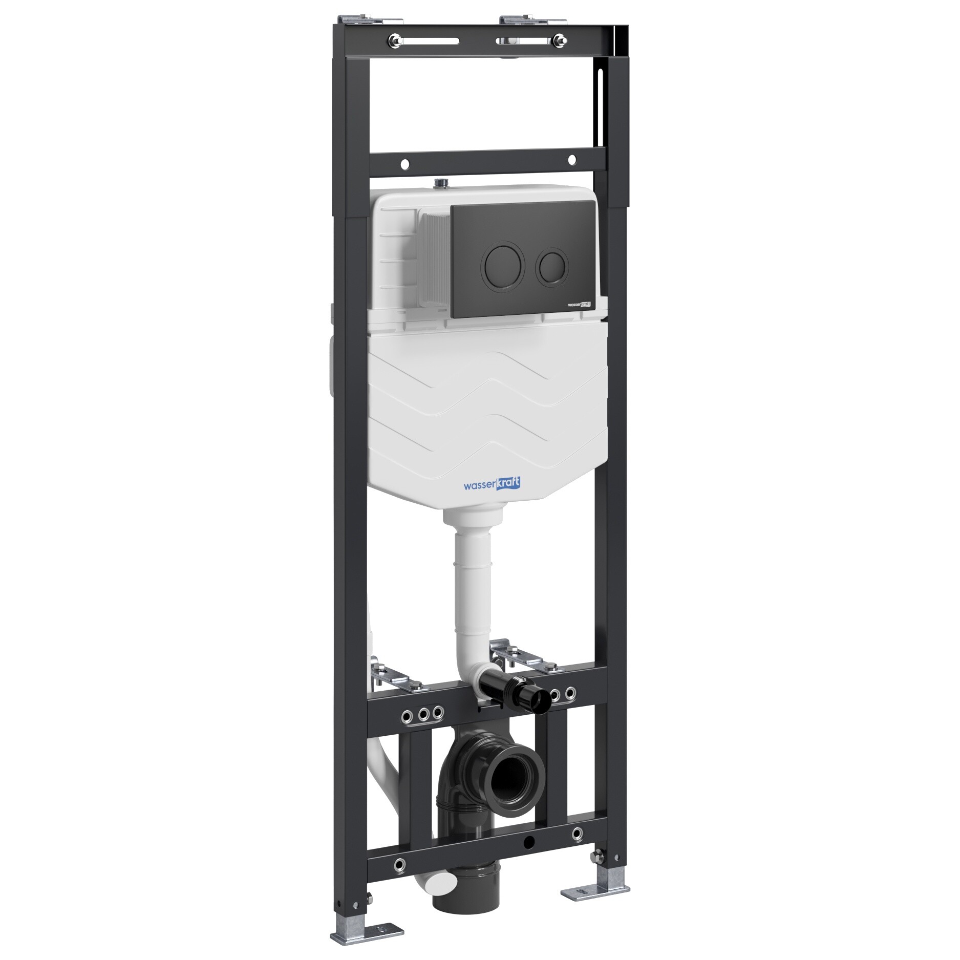 Инсталляция для подвесного унитаза с черной матовой кнопкой Wasserkraft Alme 15TLT.010.ME.MB01