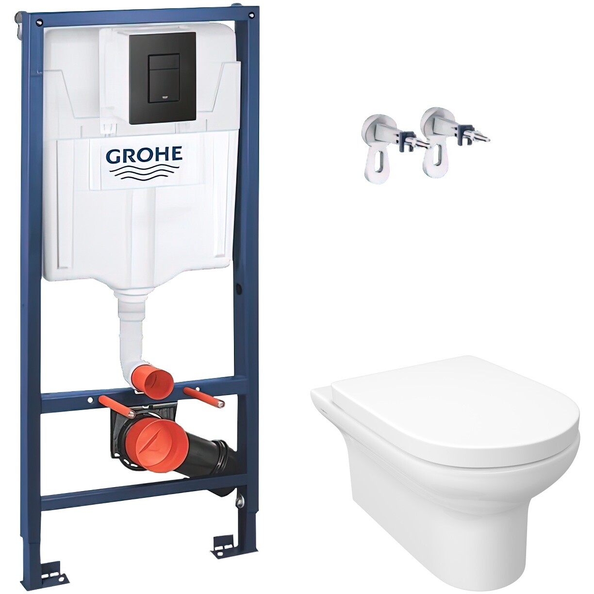 Унитаз подвесной белый Stworki &quot;Хаммель&quot; HDC520WH с инсталляцией Grohe Rapid SL 38811KFO
