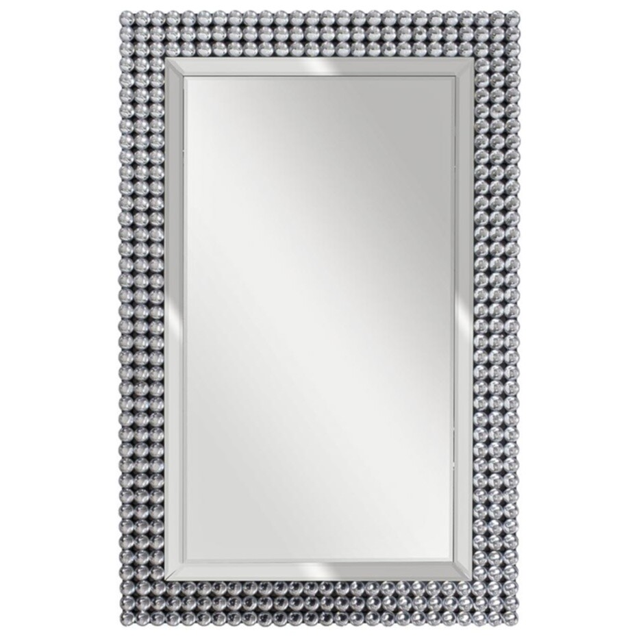 Зеркало настенное в раме с кристаллами 100х65 см серебряное Garda Decor