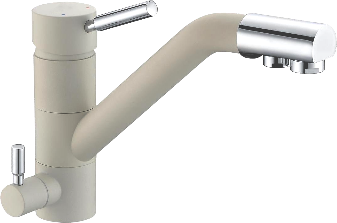 Мойка кухонная 80х50 см белая Domaci "Солерно" EMQ-1800.Q со смесителем EC-3008 и дозатором 401 - изображение 4