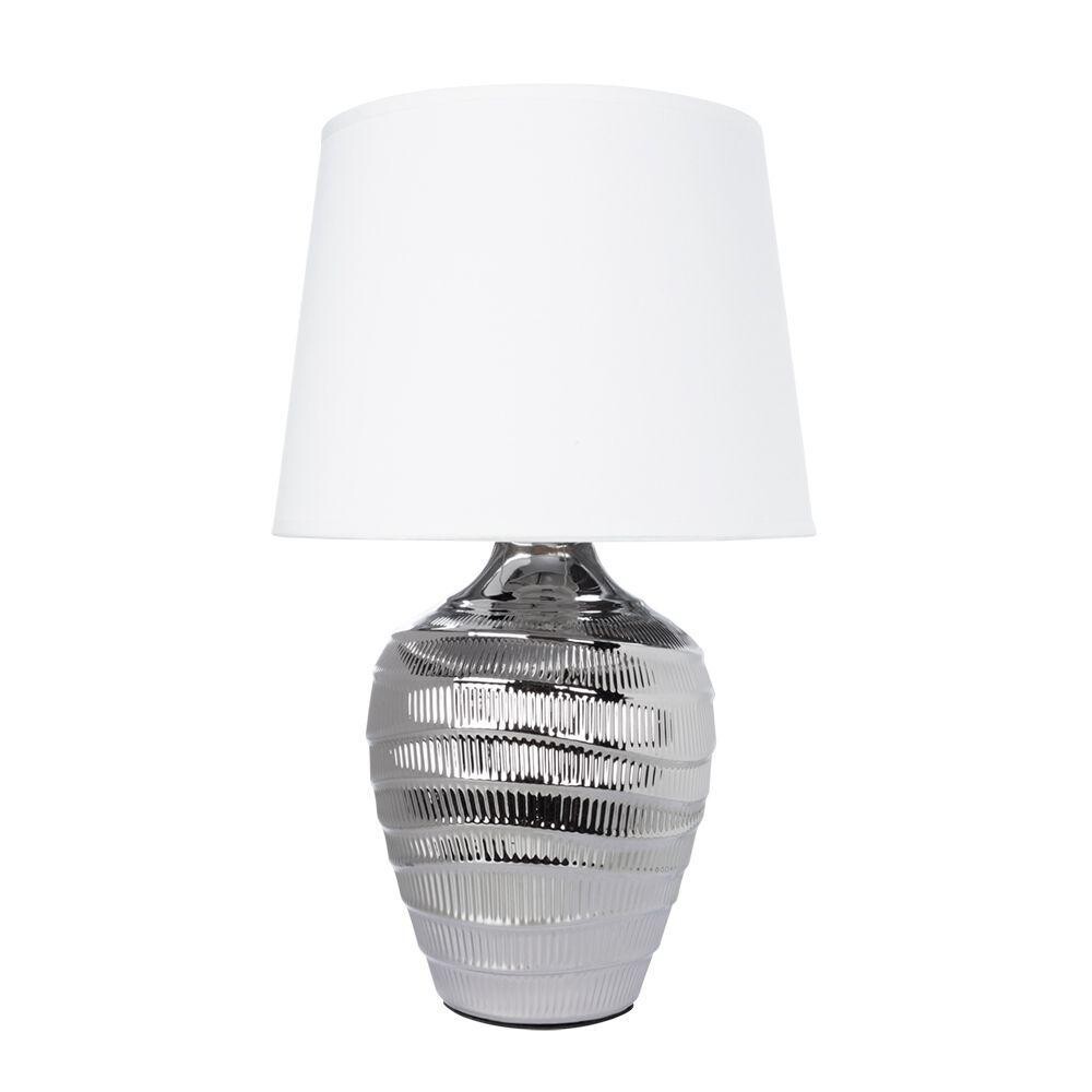 Лампа настольная с абажуром белая, хром Korfu A4003LT-1CC
