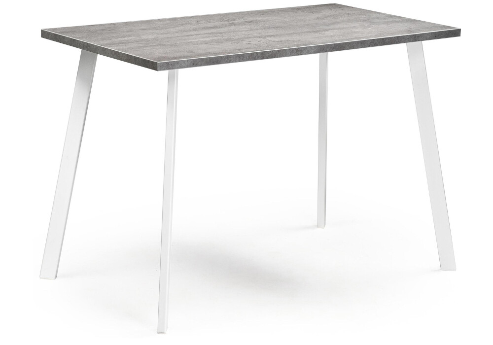 Обеденный стол с деревянной столешницей 60х120 см бетон, белый &quot;Тринити Лофт&quot;