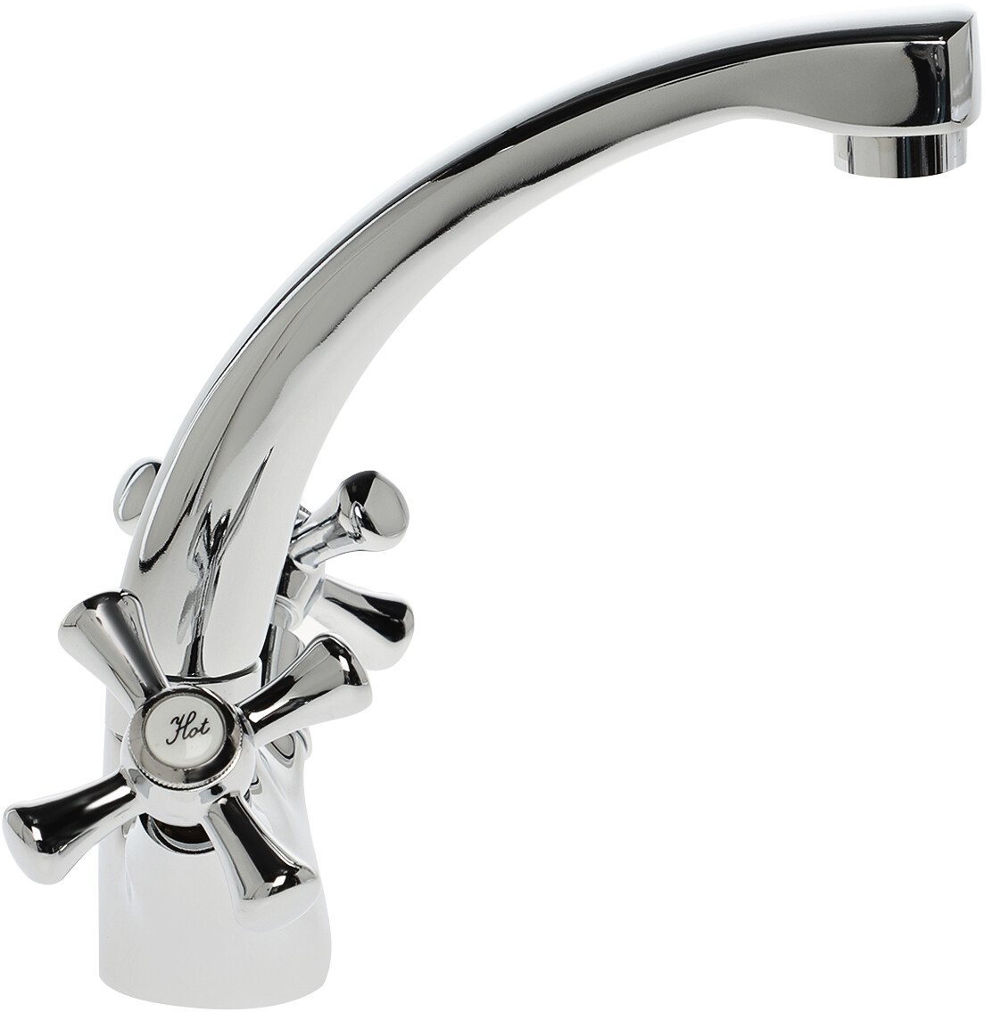 Смеситель для раковины двухвентильный хром Diwo "Переславль" PER-01cr - изображение 6