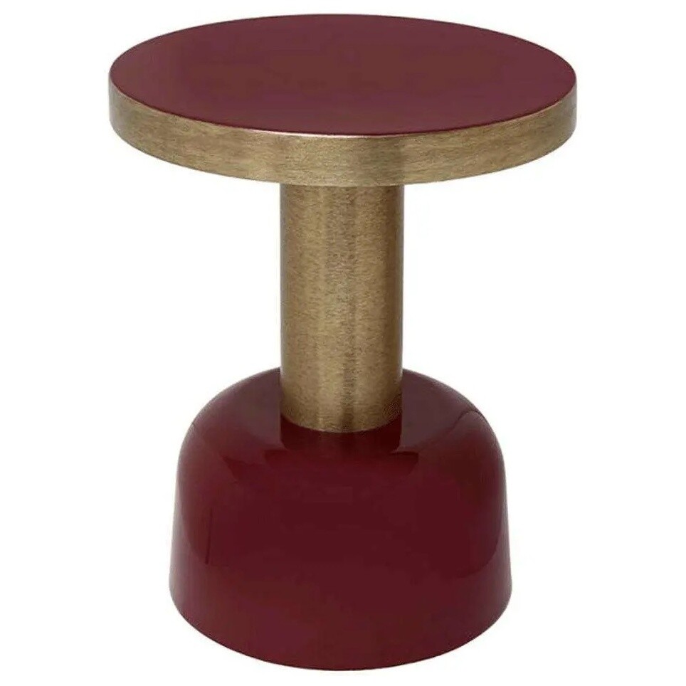 Журнальный столик металлический круглый 48х40 см красный, золотой 111879