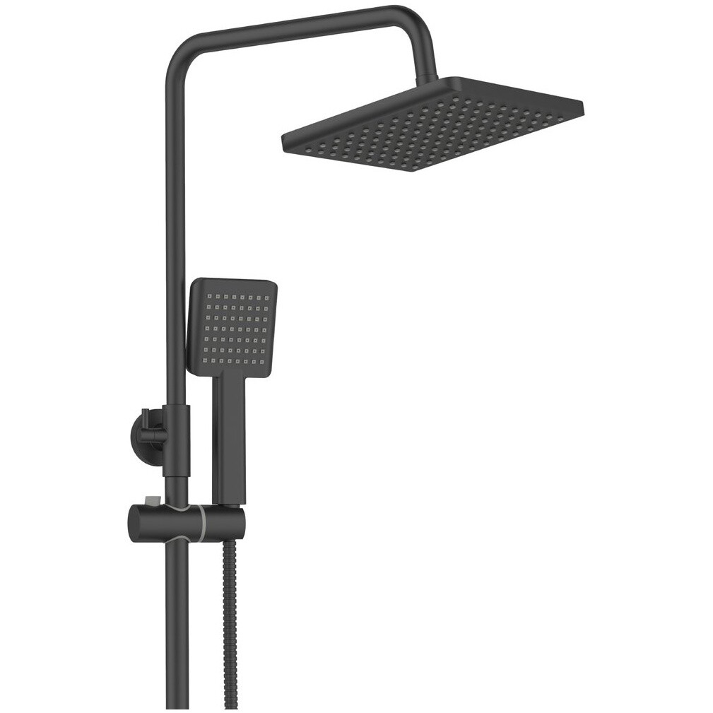 Душевая стойка с верхним душем и смесителем черная Stworki "Ольтен" OLT-04b - изображение 12