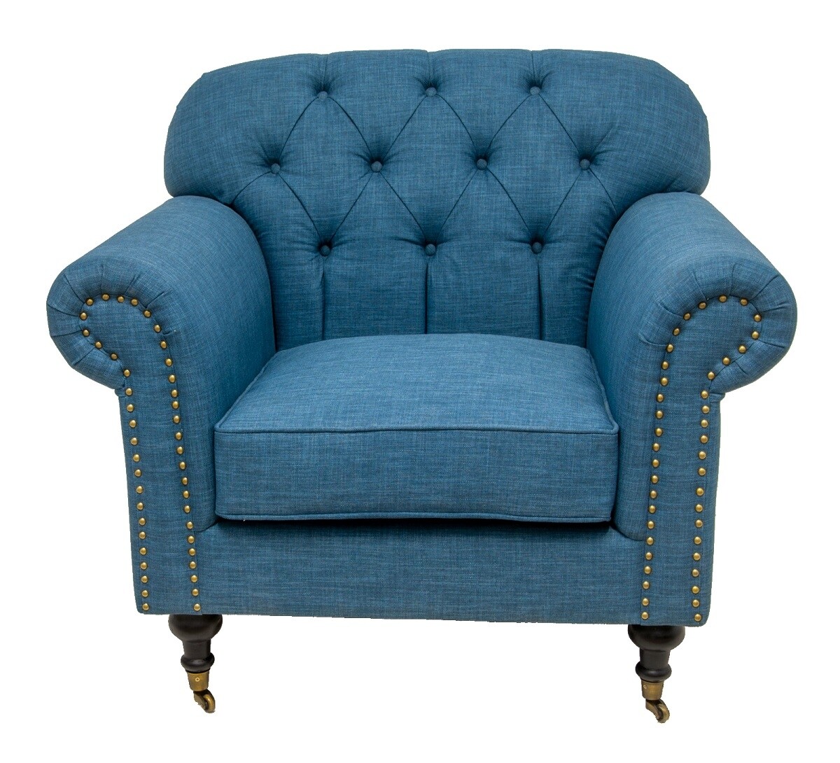 Кресло с мягкими подлокотниками голубое Kavita