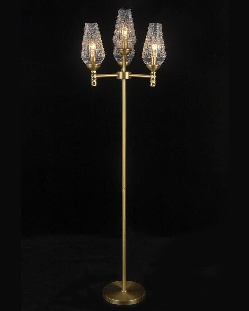 Торшер со стеклянным плафоном на 4 лампы бронзовый &quot;Бланка&quot; 33061.03.05.04