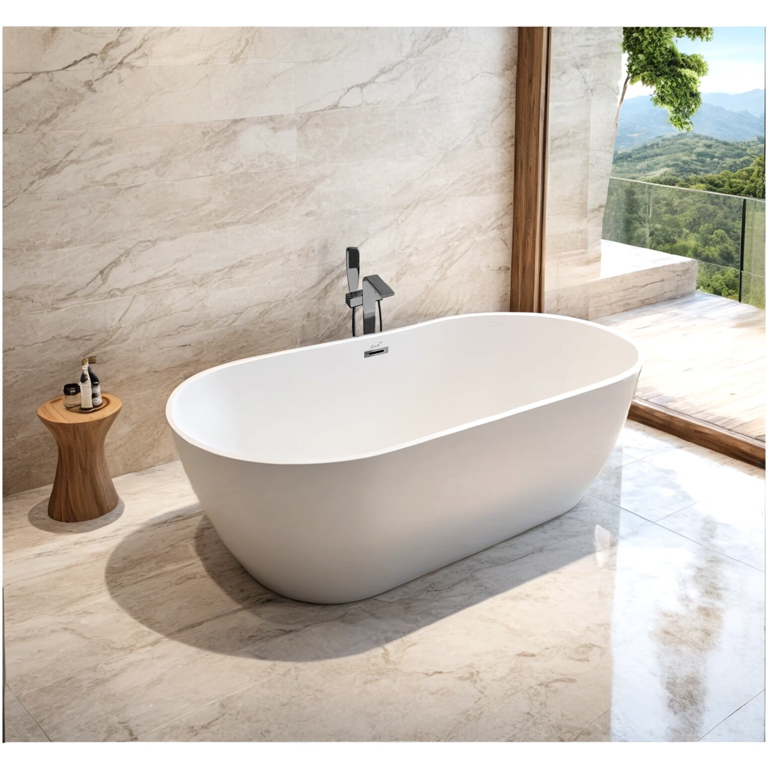 Ванна акриловая овальная 75х170 см белая матовая Cerutti SPA SKYE170MW CT10514