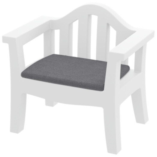 Кресло пластиковое с мягким сиденьем белое, графит Province