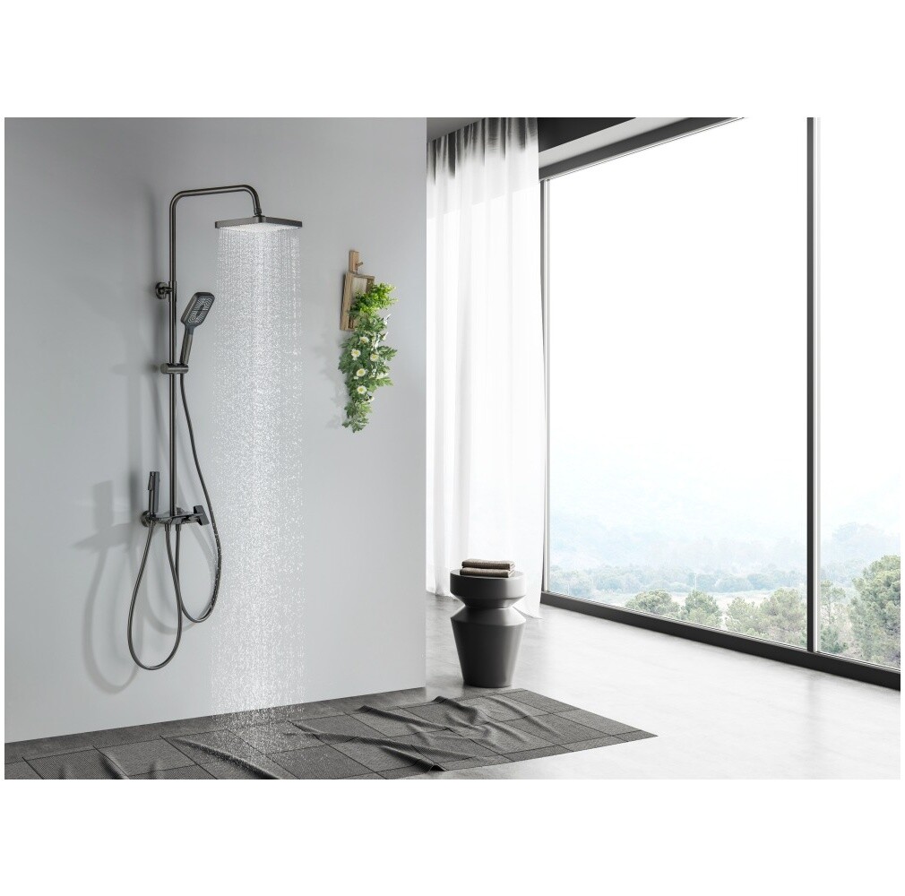 Душевая стойка с верхним душем черный хром Aquatek "Поларис" AQ3040BGM - изображение 15