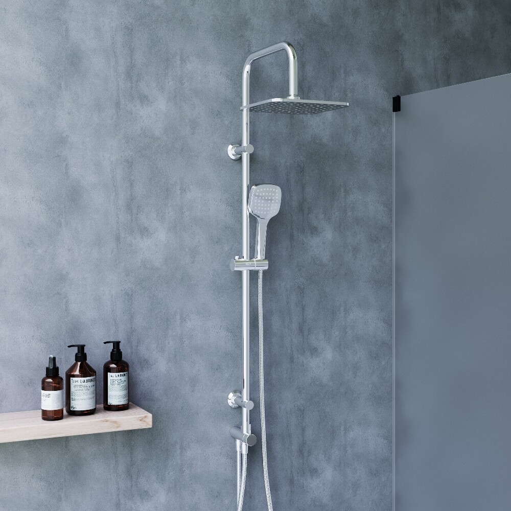 Душевая стойка с верхним душем и держателем хром Diwo "Новгород" DW-NOV-70-000 - изображение 4