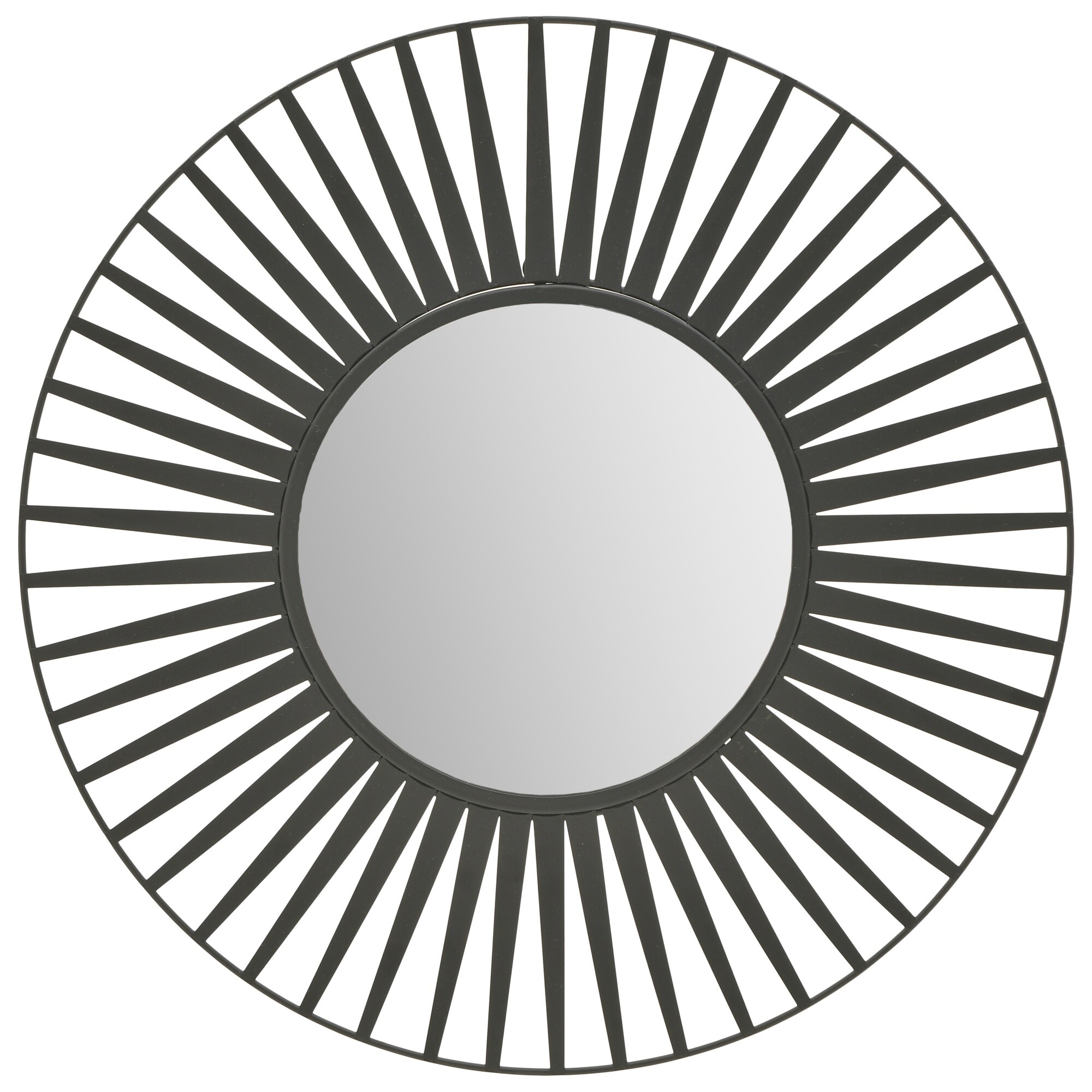 Зеркало настенное круглое в металлической раме 50 см черное 111824