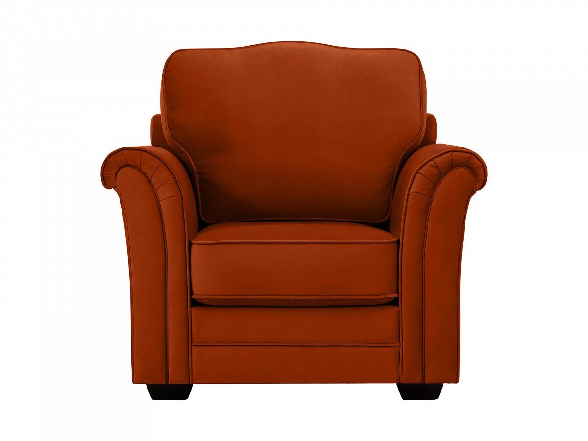 Кресло с мягкими подлокотниками оранжевое с темными ножками Sydney