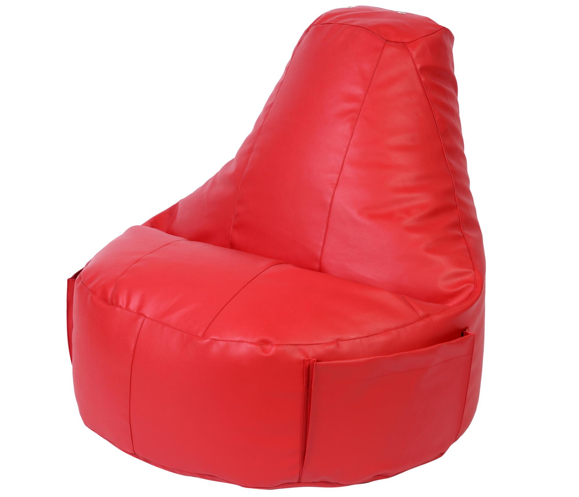 Бескаркасное кресло-банан экокожа красное &quot;Комфорт&quot; 