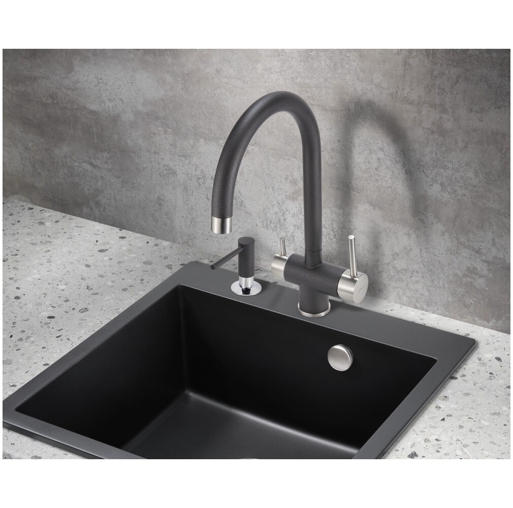 Смеситель для кухни однорычажный с краном для питьевой воды черный матовый Milacio Ultra MCU.554.MB - изображение 5