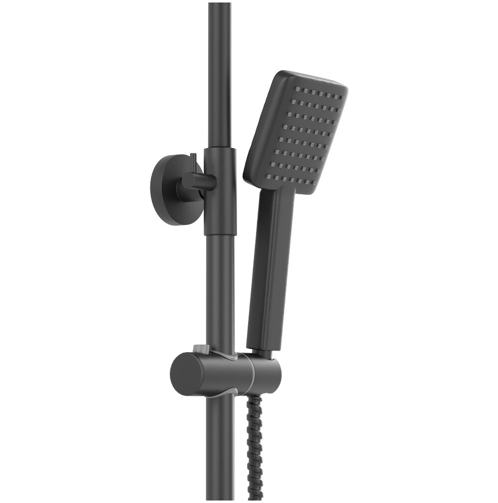 Душевая стойка с верхним душем и смесителем черная Stworki "Ольтен" OLT-04b - изображение 13