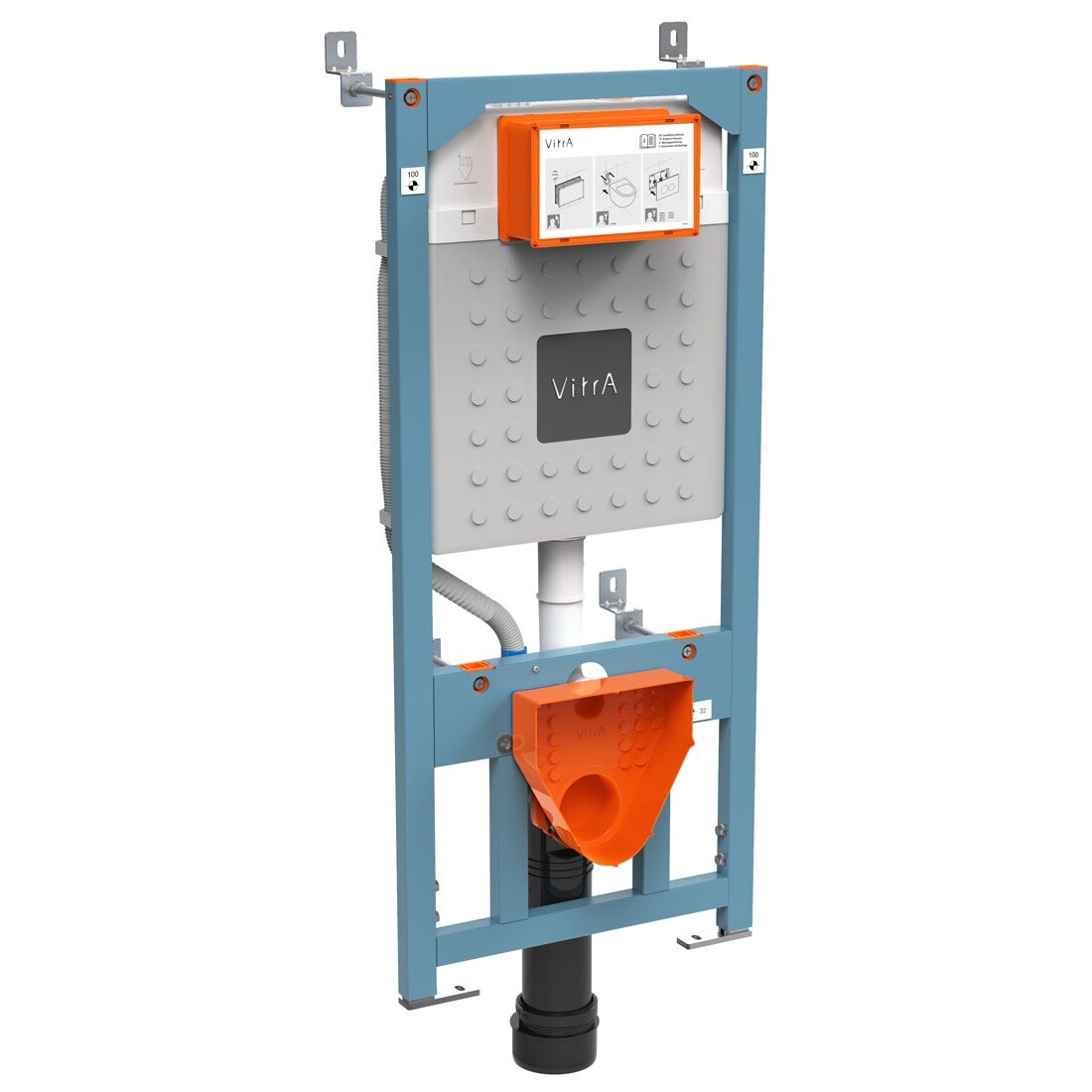 Унитаз подвесной с инсталляцией и кнопкой смыва хром глянцевый Vitra Normus 9773B003-7202 - изображение 8