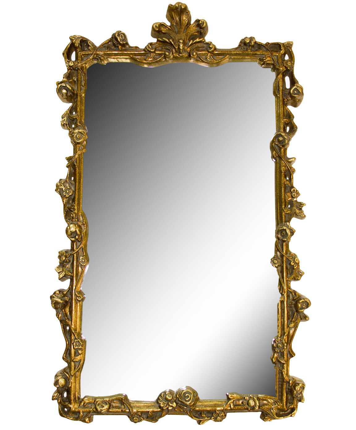 Зеркало настенное прямоугольное в раме 59x100см золото Glasar