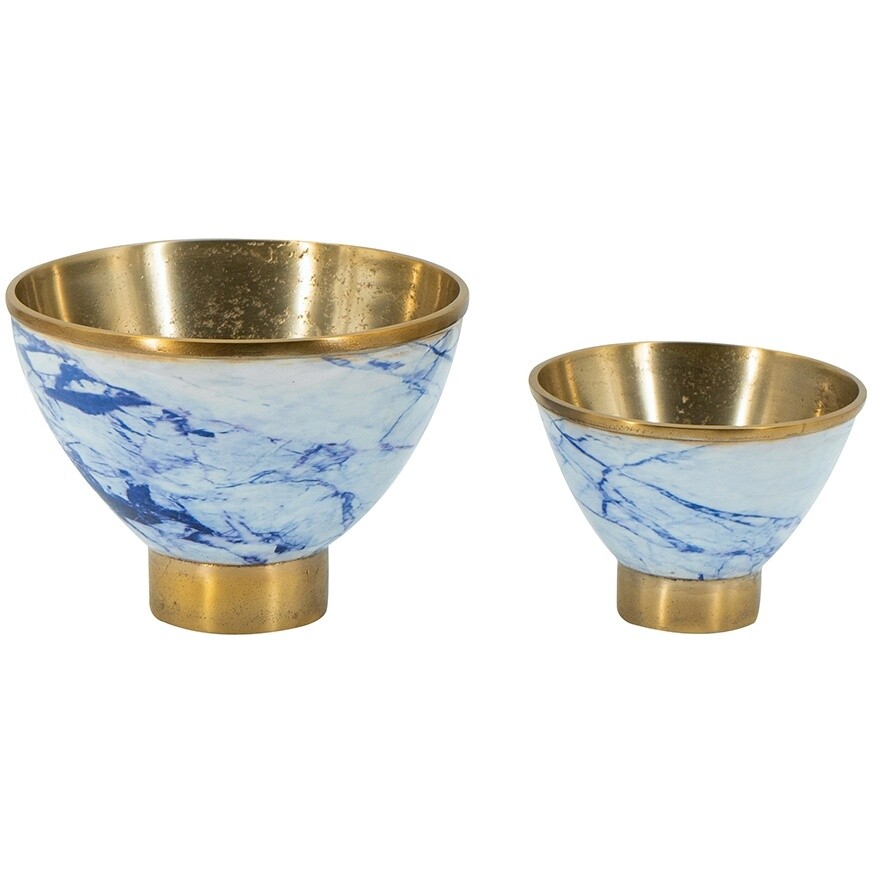 Чаши алюминиевые бело-голубые Glasar LB78237-BLUE