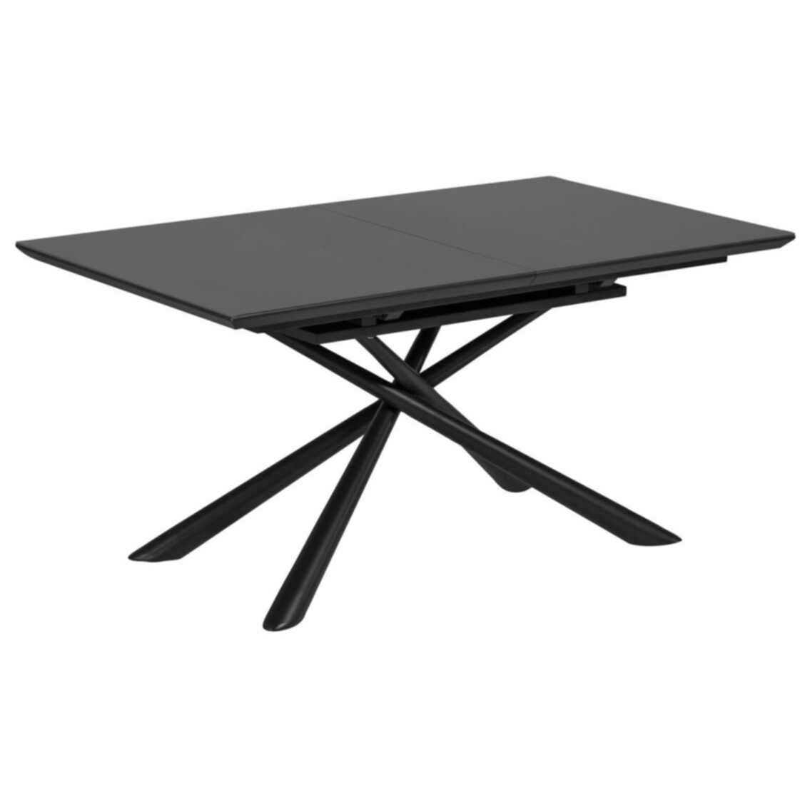 Обеденный стол раздвижной со стеклянной столешницей черный 160-210 см Theone от La Forma