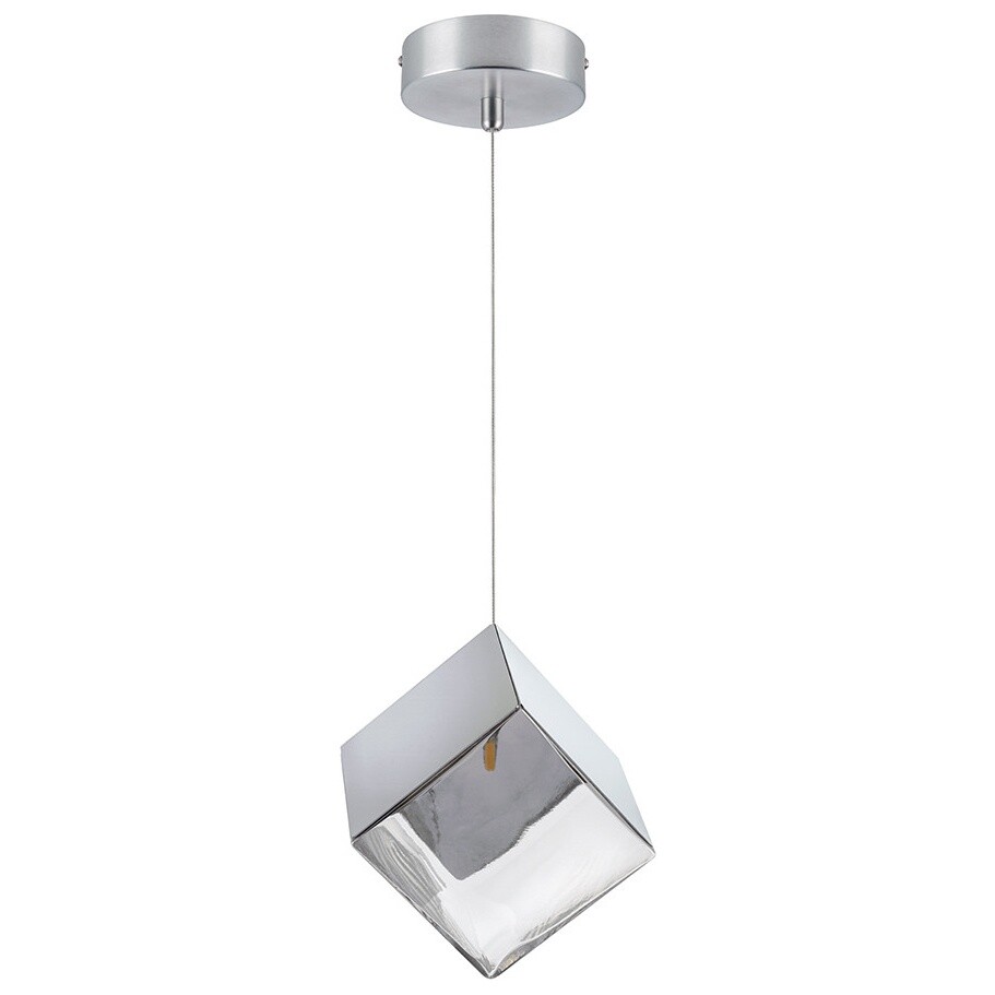 Светильник подвесной со стеклянным плафоном серебро Qubica 805504