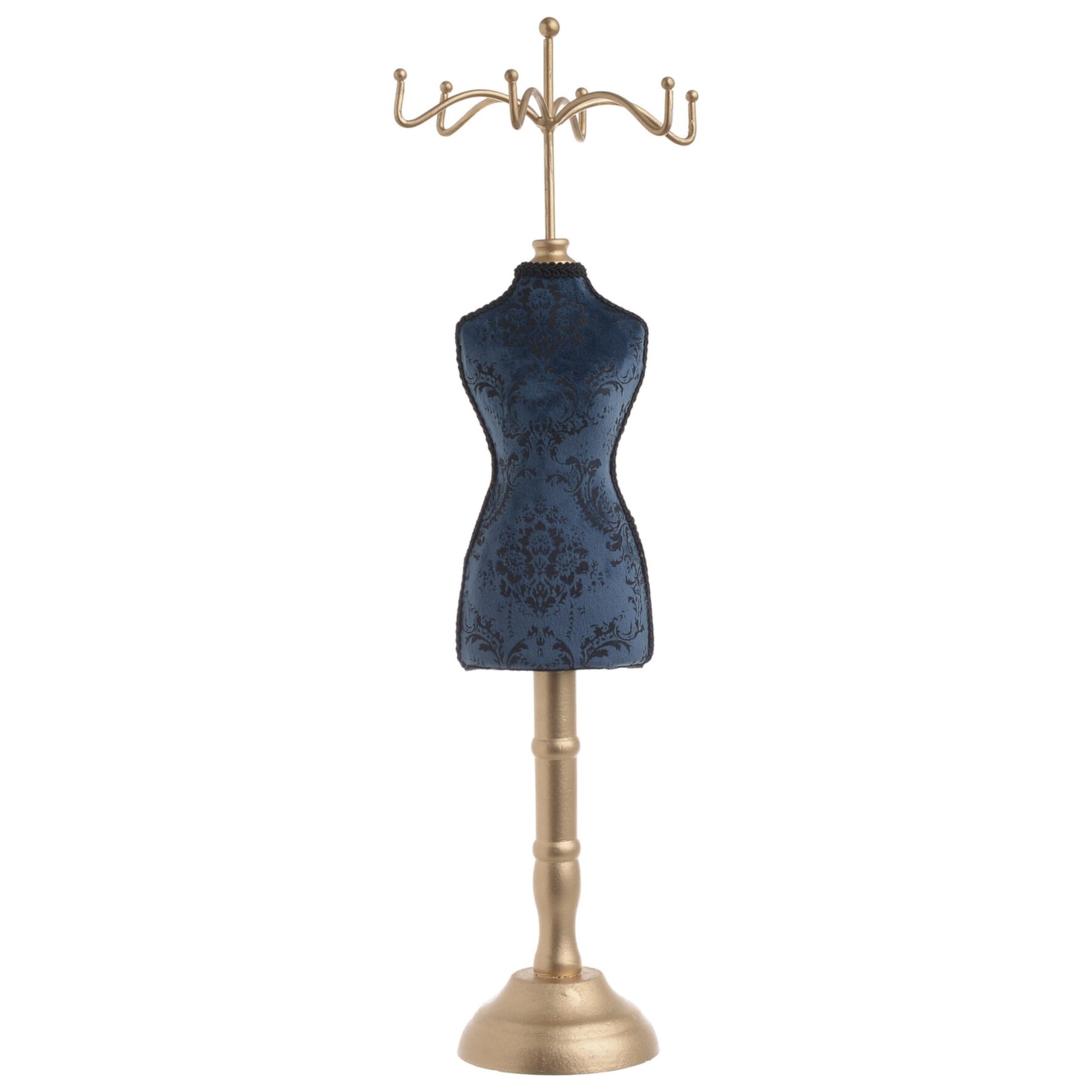 Подставка-манекен для украшений 39 см сине-золотая 