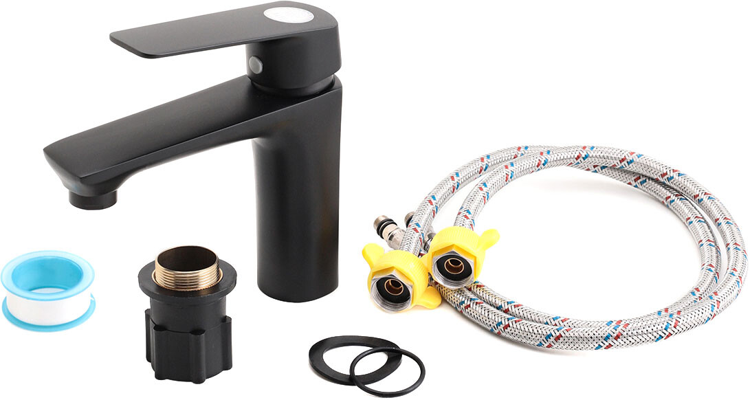 Смеситель для раковины однорычажный черный Stworki "Берген" BER-01b - изображение 7