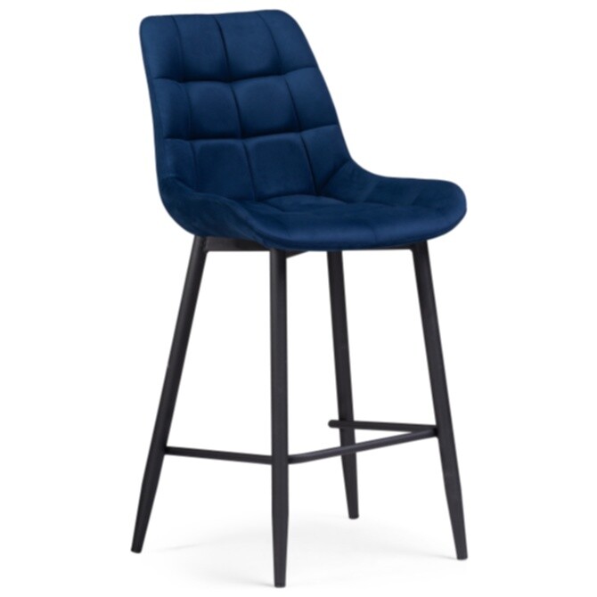 Полубарный стул с мягким сиденьем синий, черный &quot;Алст&quot;