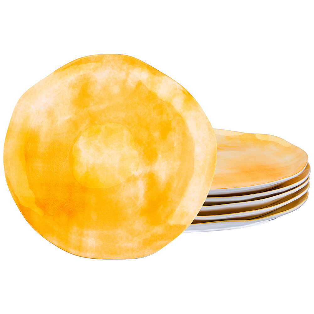Тарелки керамические закусочные 26 см 6 шт желтые &quot;Парадиз. Солнечный свет&quot;