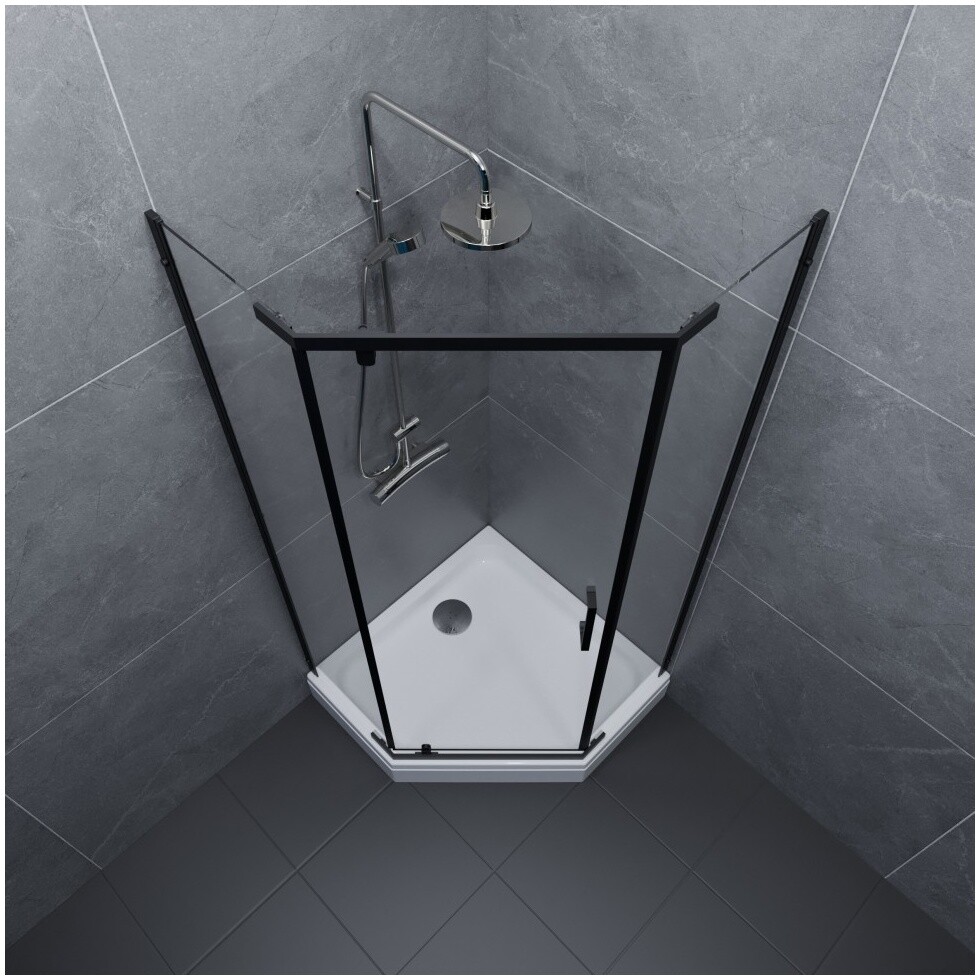 Душевой уголок пятиугольный 90х90 см белый, черный Triton "Дека-Блэк" Щ0000059782 - изображение 5
