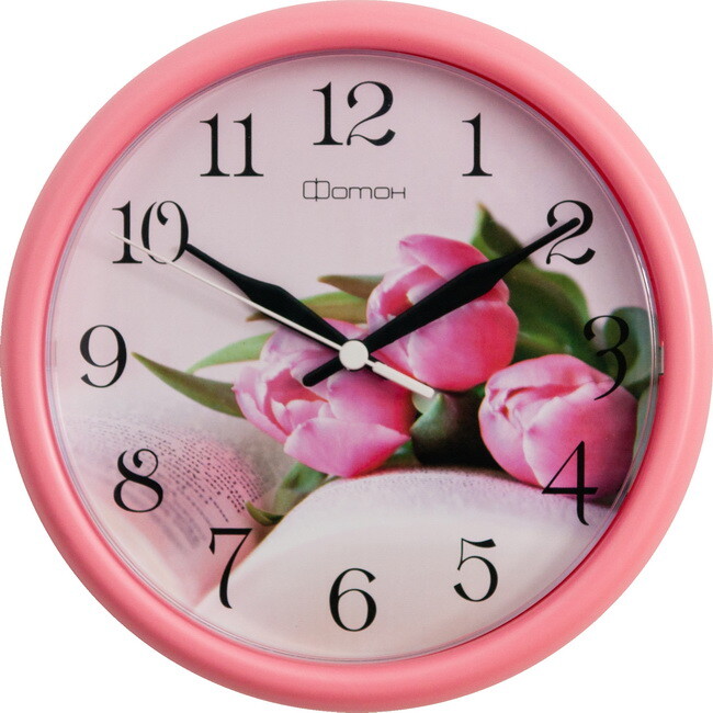 Часы настенные розовые П115