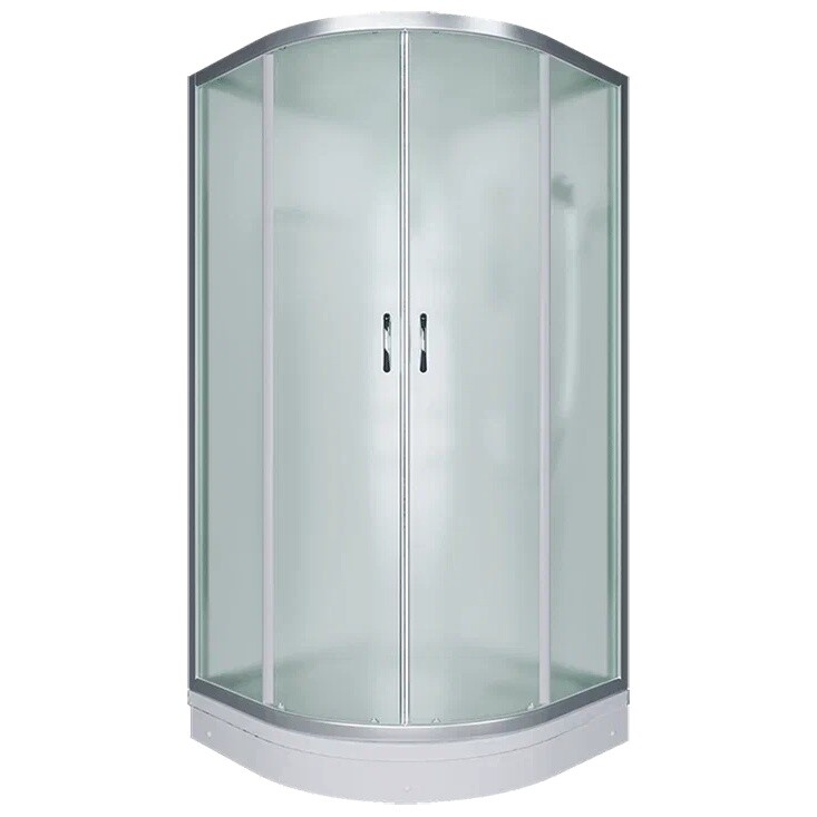 Душевая кабина четверть круга с низким поддоном 80х80 см хром Erlit Comfort ER3508P-C3-RUS