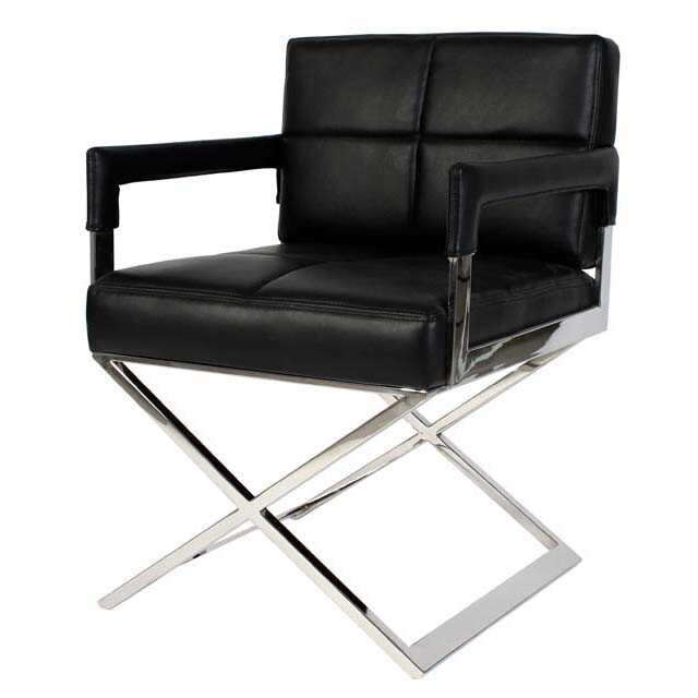 Кресло мягкое с металлическими ножками черное Cross от Eichholtz