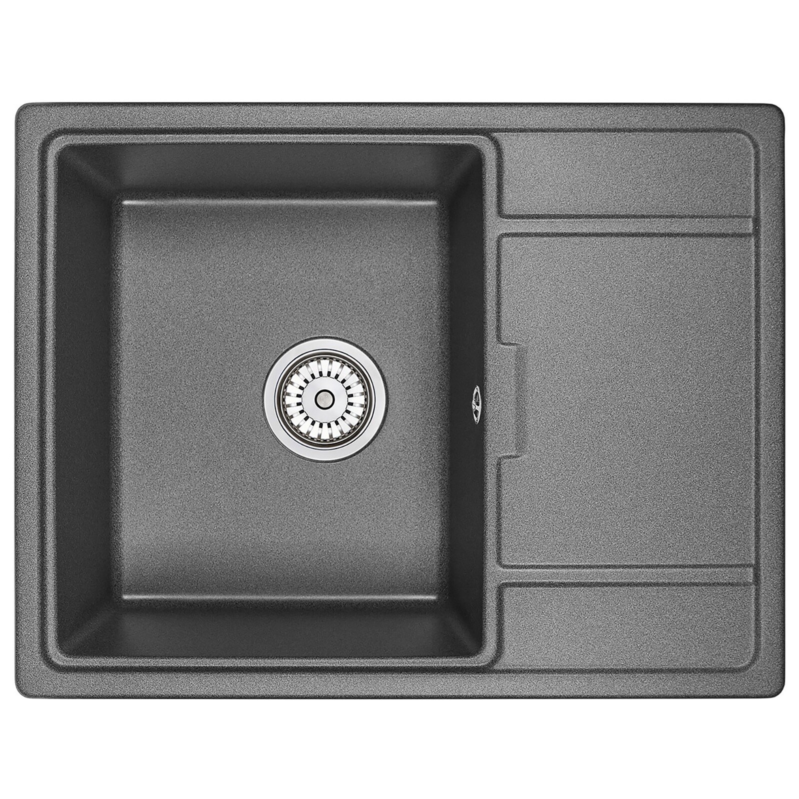 Мойка кухонная кварцевая прямоугольная 50х65 см графит Granula GR-6503 графит