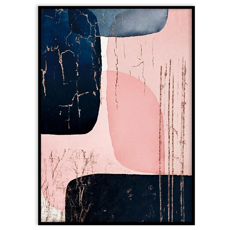 Постер на холсте в раме 70х50 см розовый, синий &quot;Абстракция №136&quot;