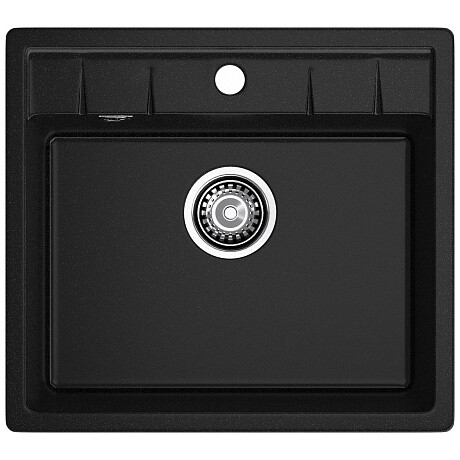 Мойка кухонная каменная 56х50 см черная GranFest Quadro GF-Q-561