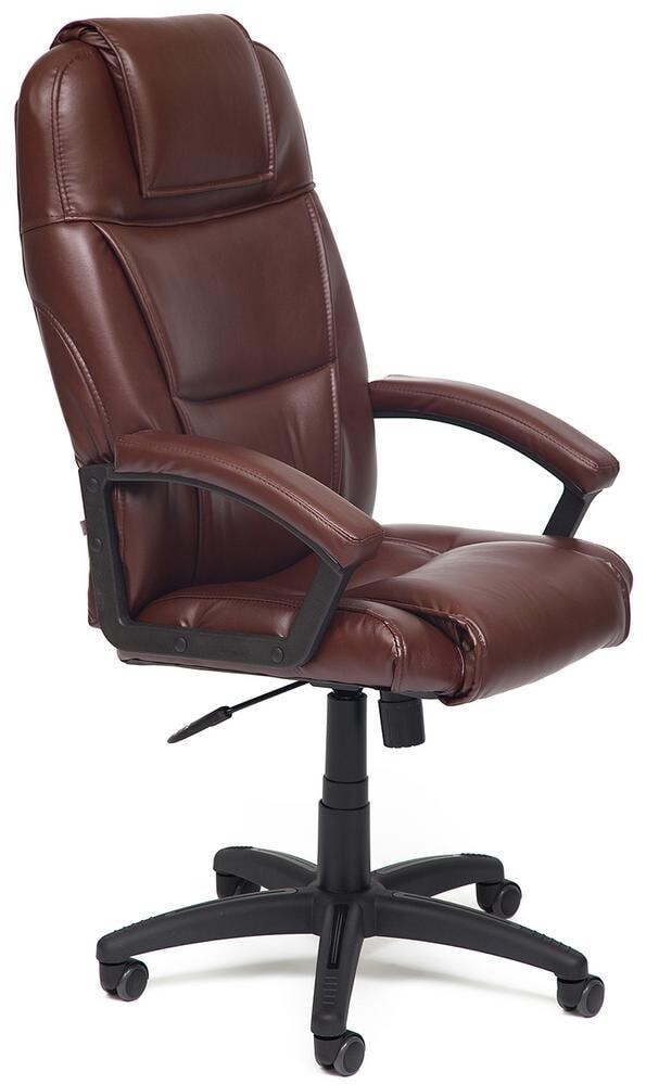 Кресло офисное коричневое кожаное Bergamo
